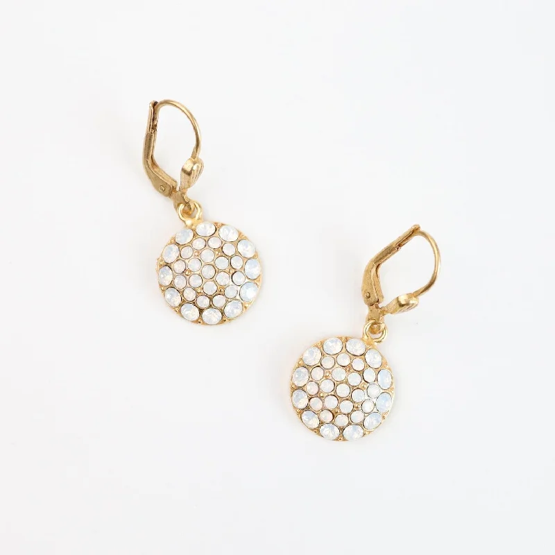 Crystal Encrusted Dome Drop Earring