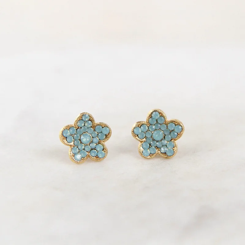 Pacific Opal Encrusted Flower Post Earring