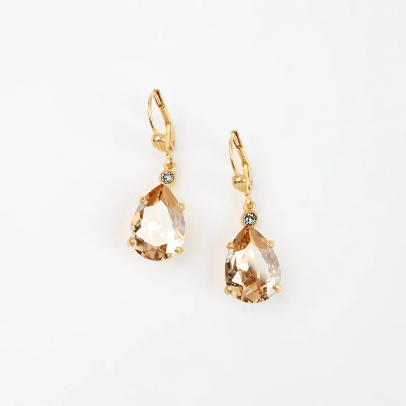 Teardrop Earring with Champagne Crystals