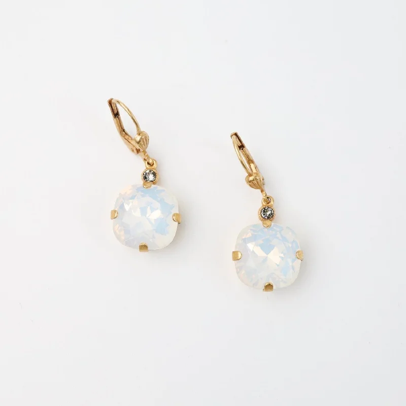 Large White Opal Drop Earring