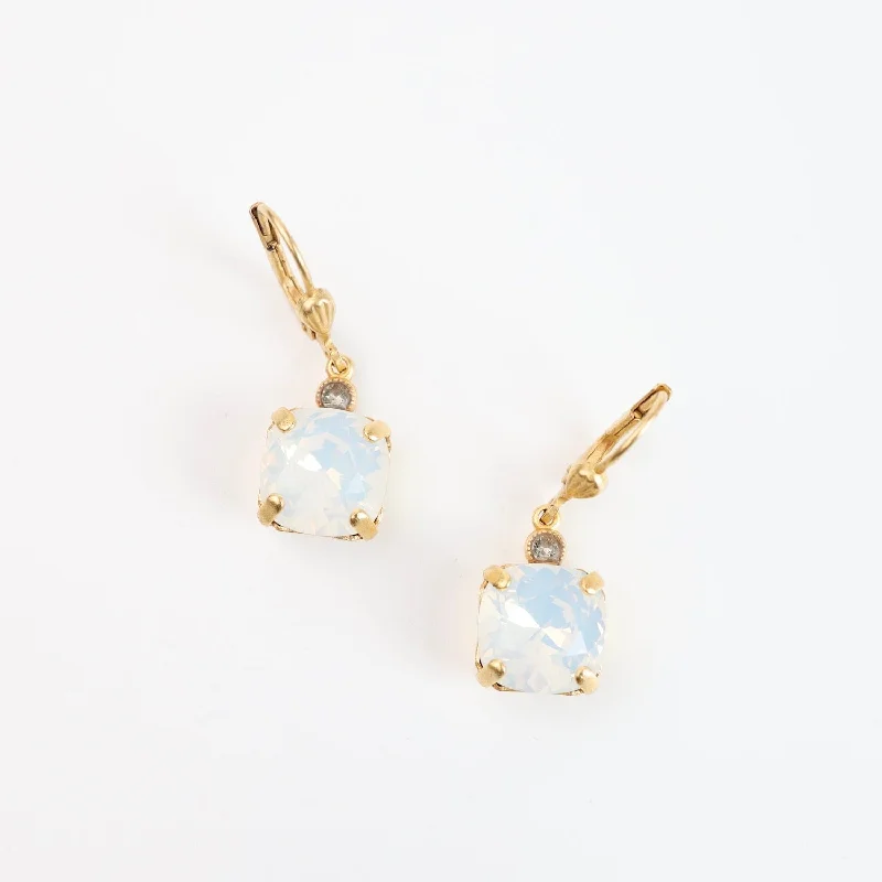 Medium White Opal Drop Earring