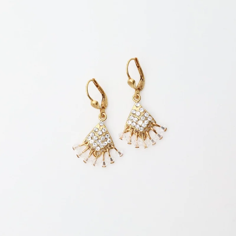 Crystal Lace Fan Earrings