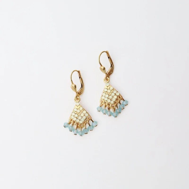 Pacific Opal Lace Fan Earrings