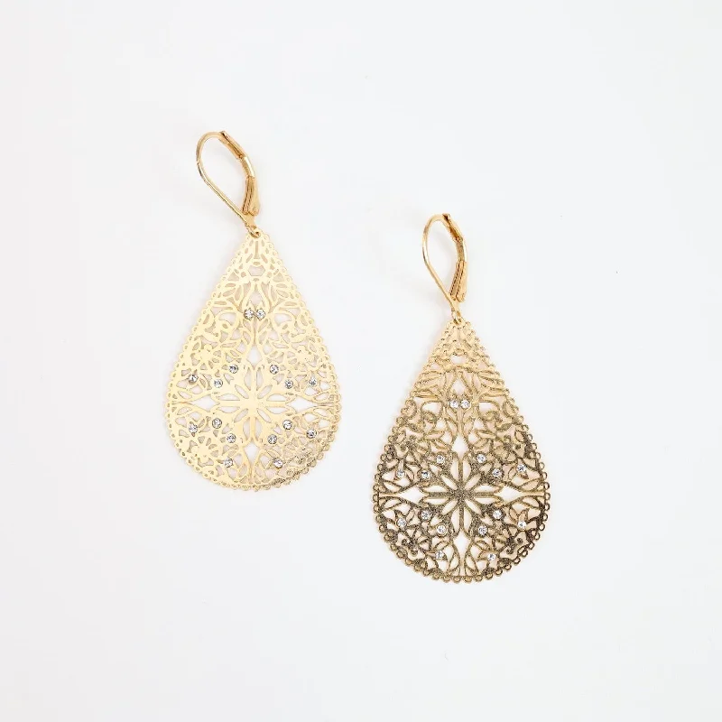 Large Filigree Teradrop Earring