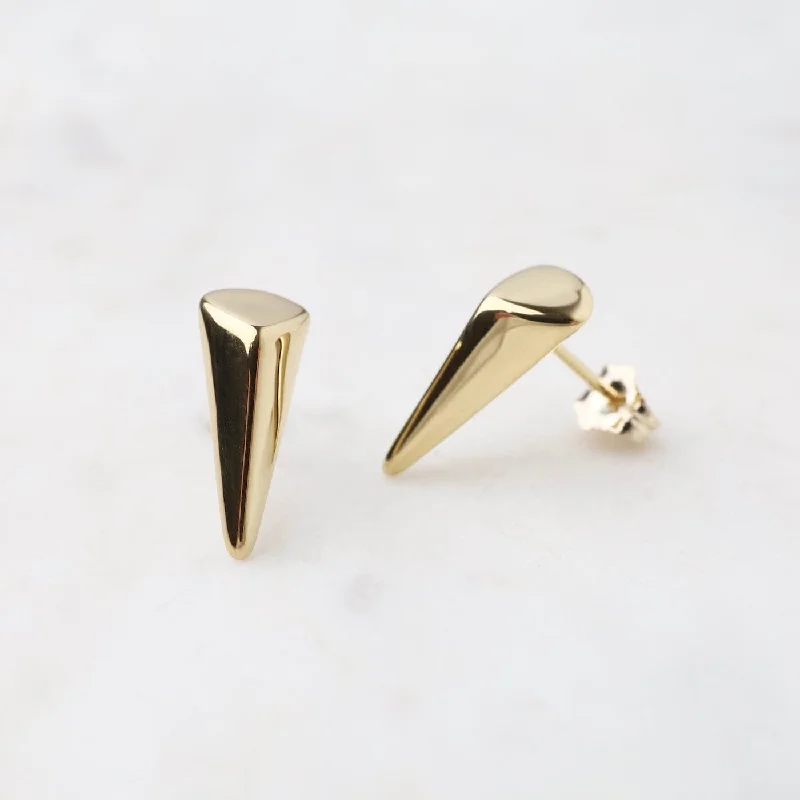 14k Yellow Spike Stud Earring