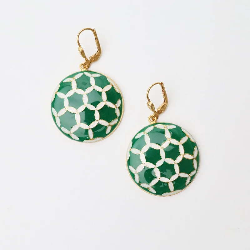 Vert Honeycomb Enamel Earrings