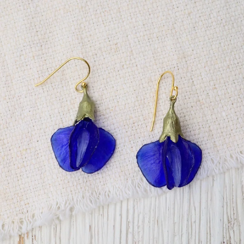 Blue False Indigo Earrings