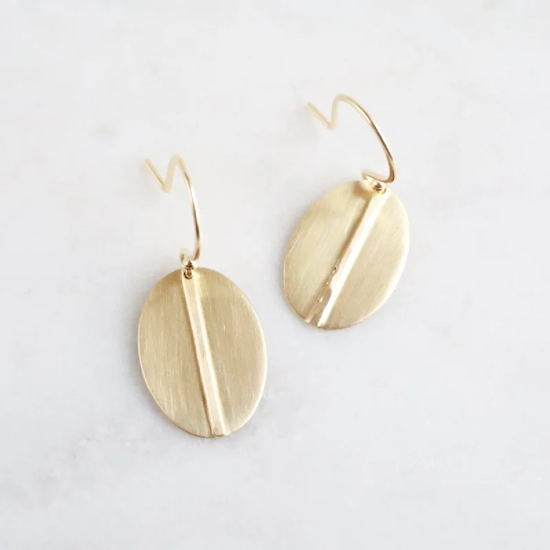 18k Small Mod Oval Earrings