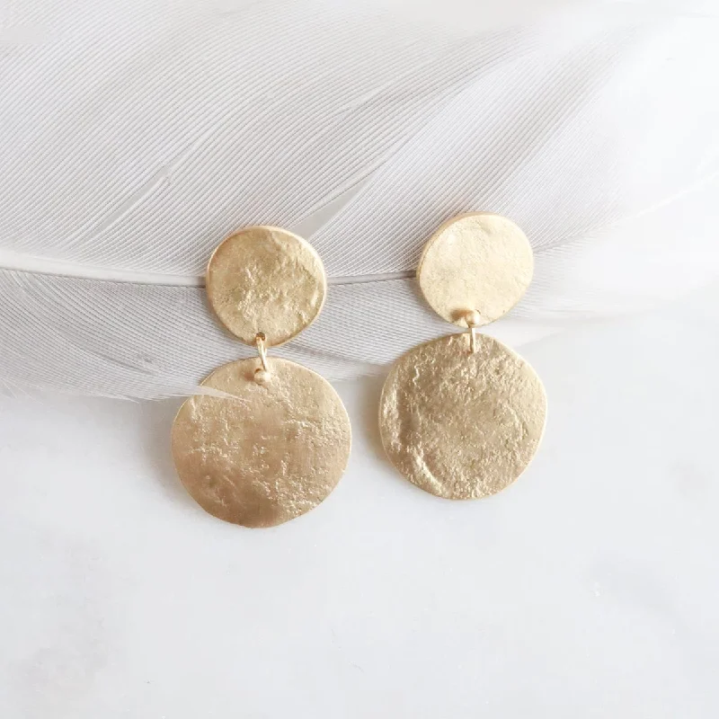 Double Parchment Disk Earring