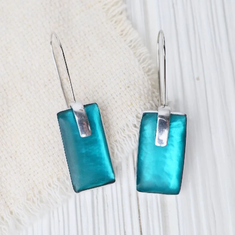 Turquoise Rectangle Earrings