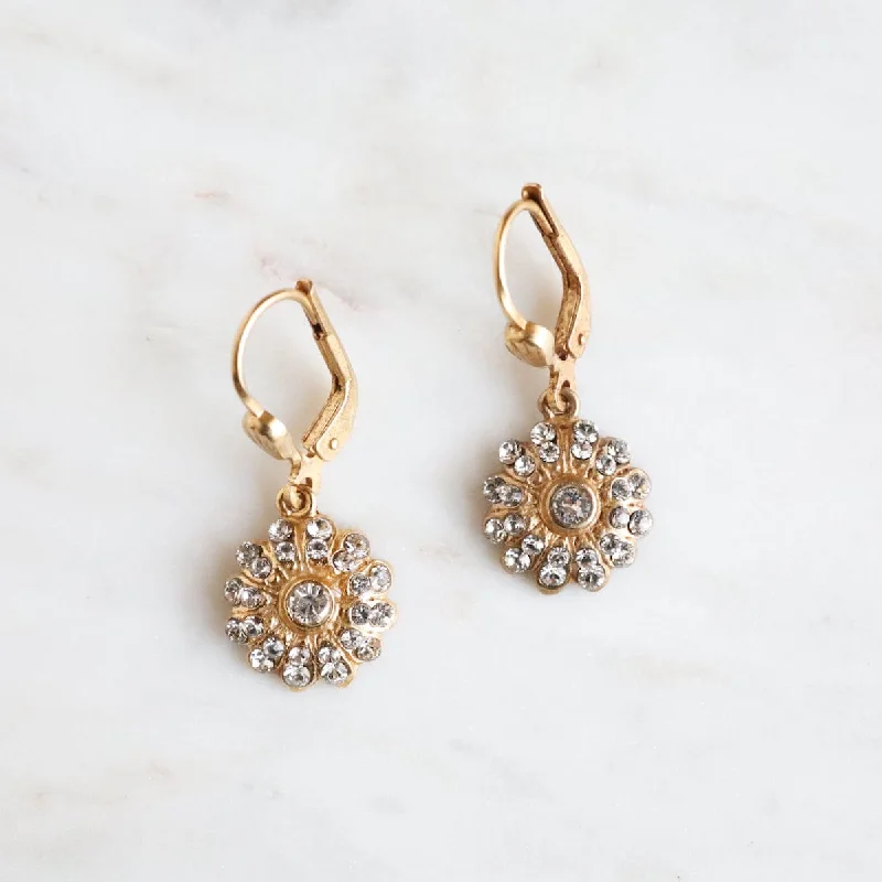 Crystal Small Round Flower Earring