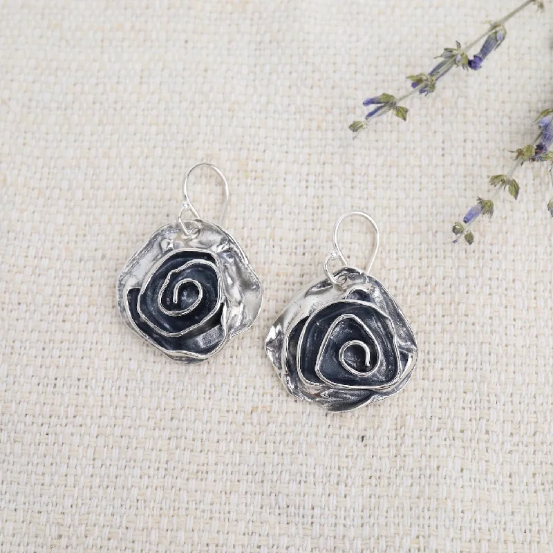 Medium Rose on Wire Earrings