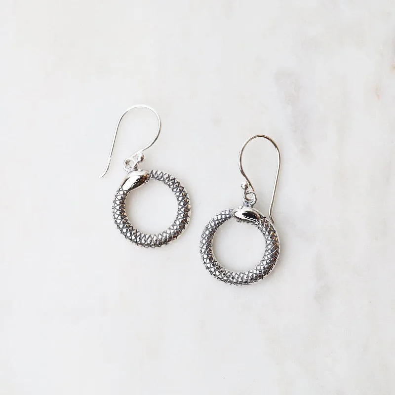 Sterling Silver Snake Ring Earrings