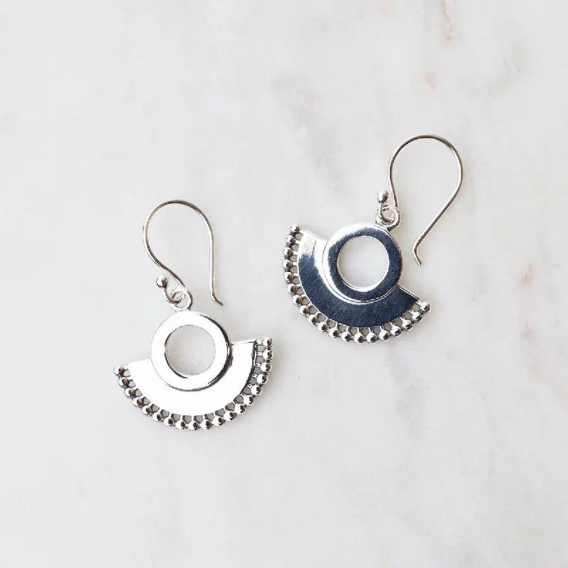 Sterling Silver Circle Fan Earrings