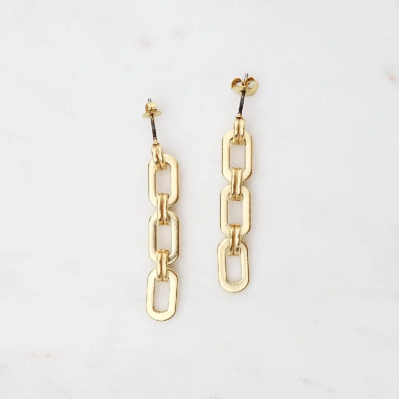 Chain Post Earrings - Gold Plate