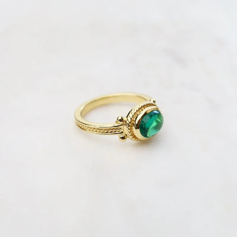 Green Tourmaline Boho Chic Ring