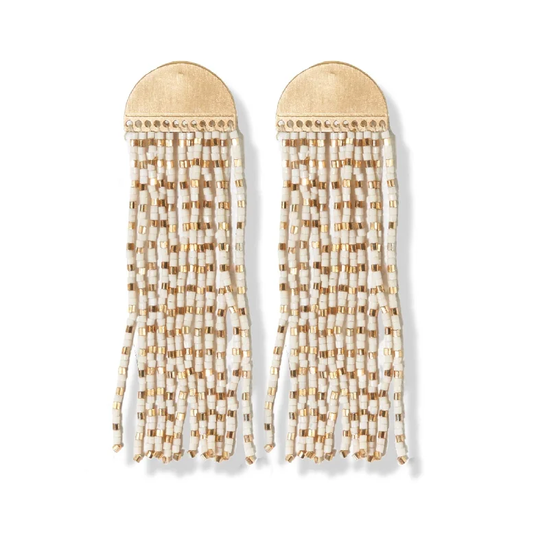 Riley Horizontal Striped Earrings Gold