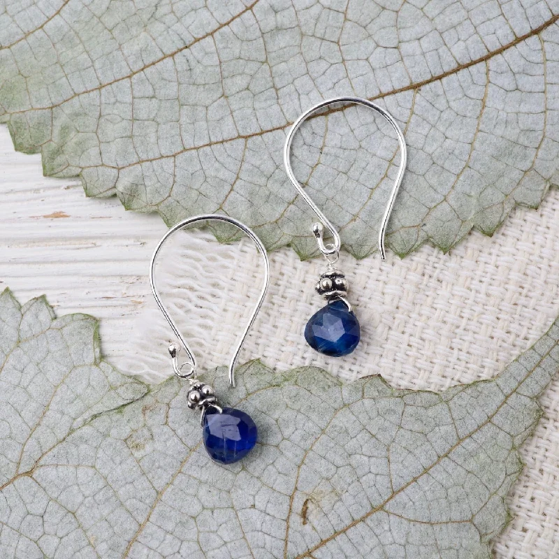 Bright Blue Kyanite Tiny Silver Earring