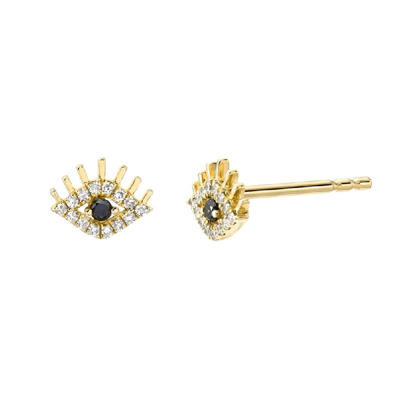 14k Petite Evil Eye With Lashes Earrings