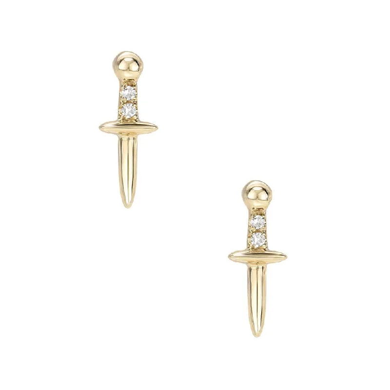 14k Petite Dagger Post Earrings