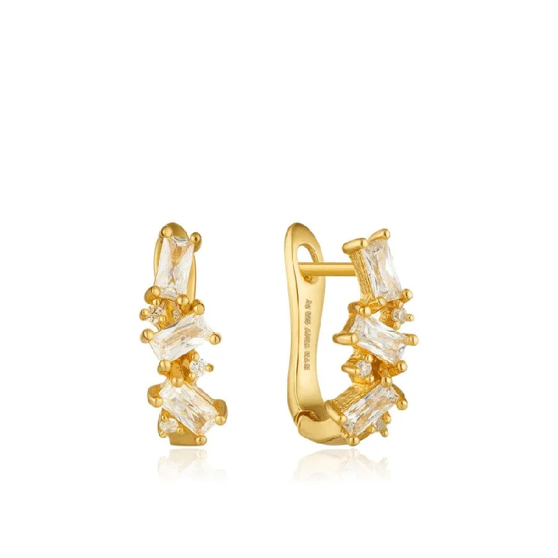 Gold Cluster Huggie Earrings