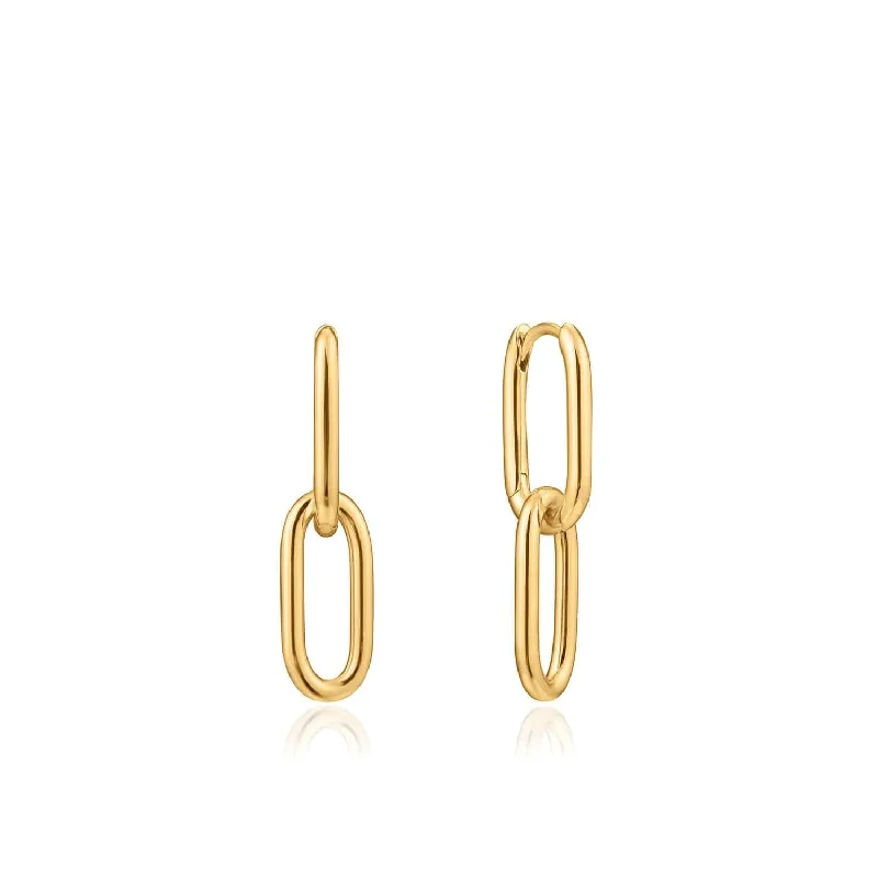 Gold Cable Link Earrings