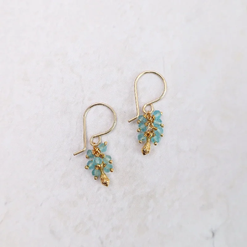 Seed Pod Cluster Earring - Aqua