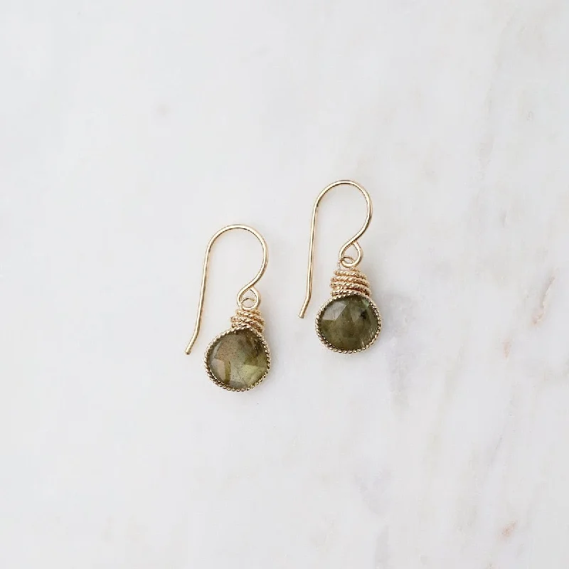 Gold Filled Braided Earrings with Labradorite