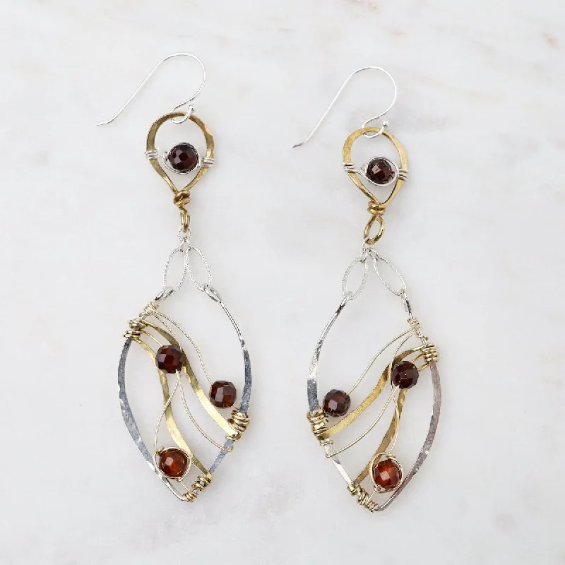 Hessonite Flame Earrings