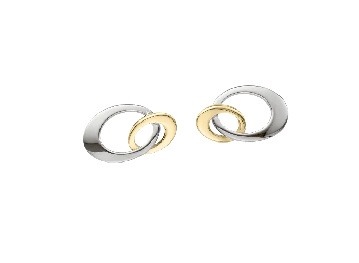 Entwined Mini Earrings - Sterling Silver & 14k Gold