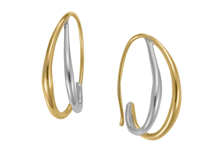 Sterling Silver and 14k Gold Little Duo's Earring