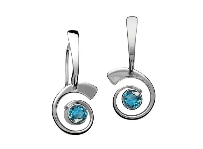 Blue Topaz Nautilus Earrings