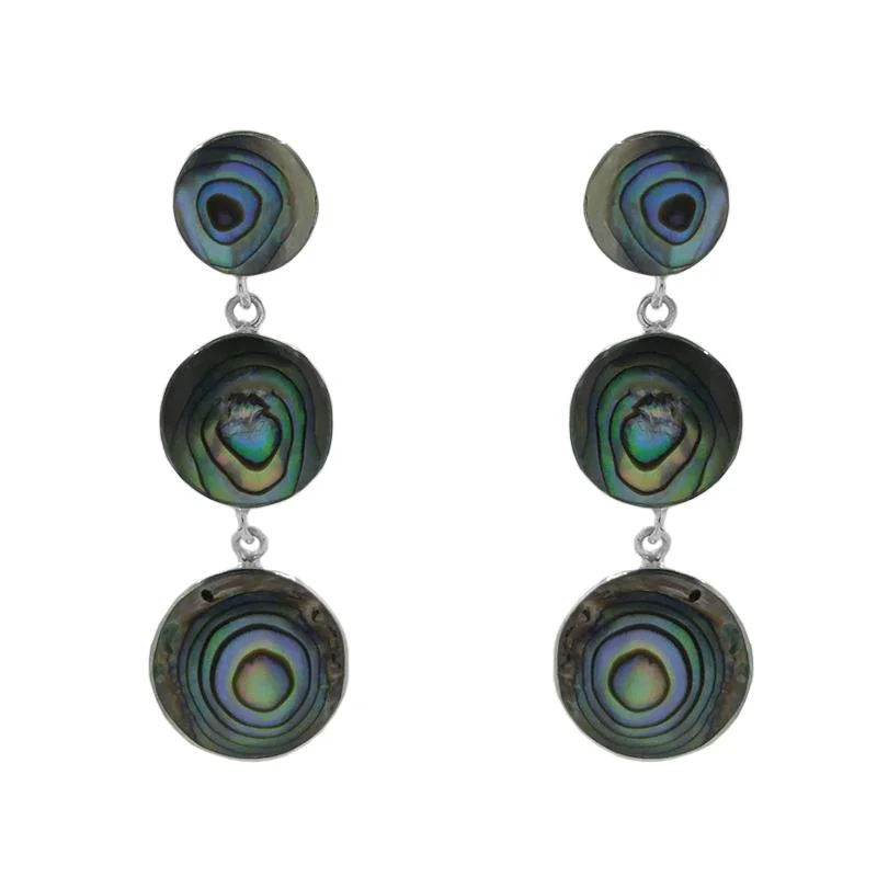 3 Disc Paua Shell Post with Dangle