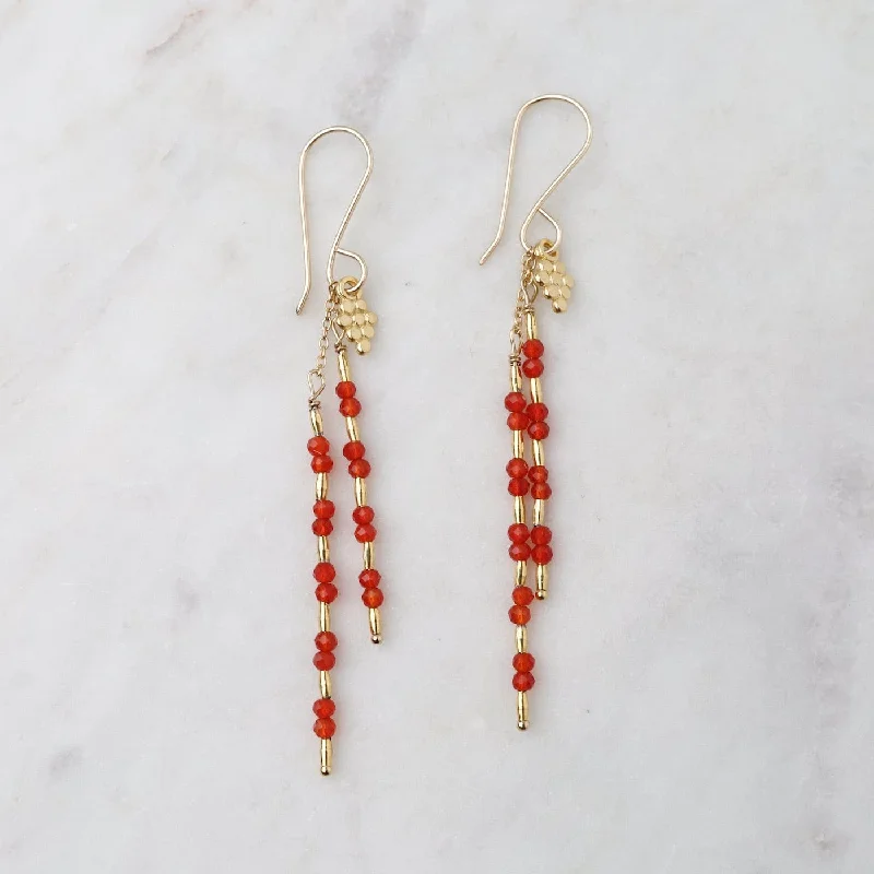 Double Sticks of Carnelian Earring