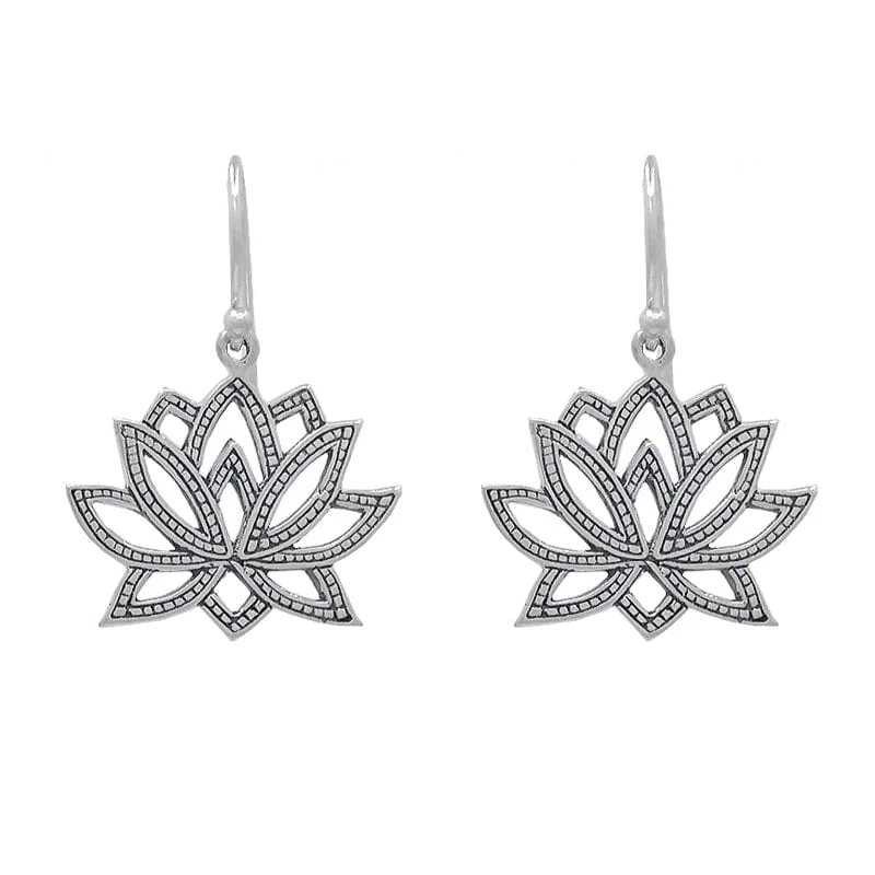 Sterling Silver Lotus Dangle