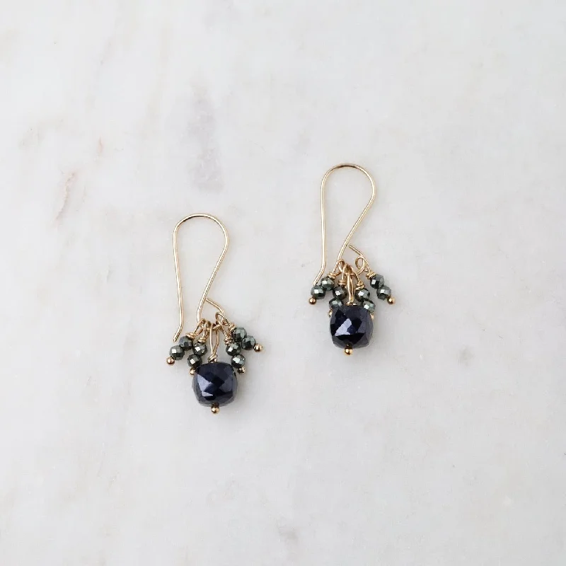 Black Spinel Cluster Earring