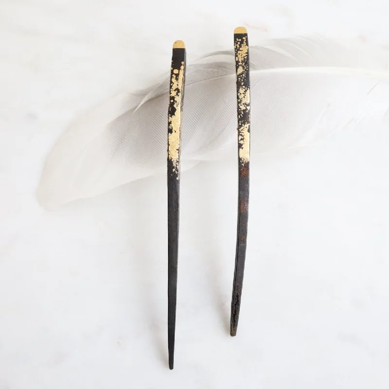 Pat Flynn Iron Large Quill Earrings