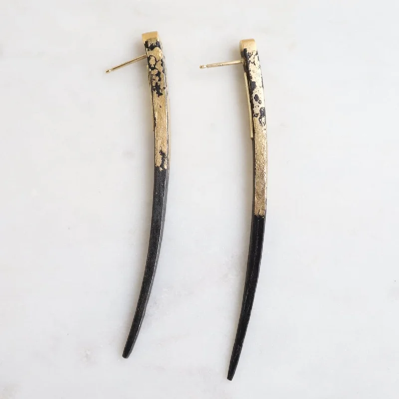 Pat Flynn Iron Small Quill Earrings