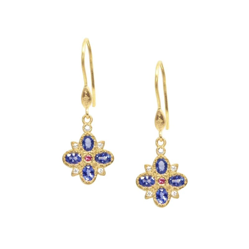 Floral Sapphire Earrings