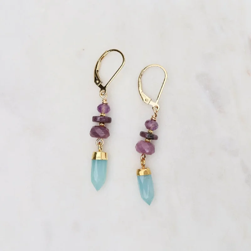 Chalcedony Point Earrings