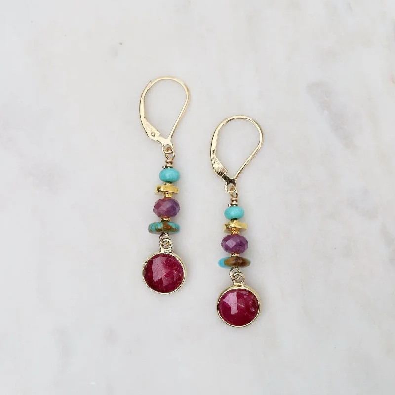 Ruby Round Earrings