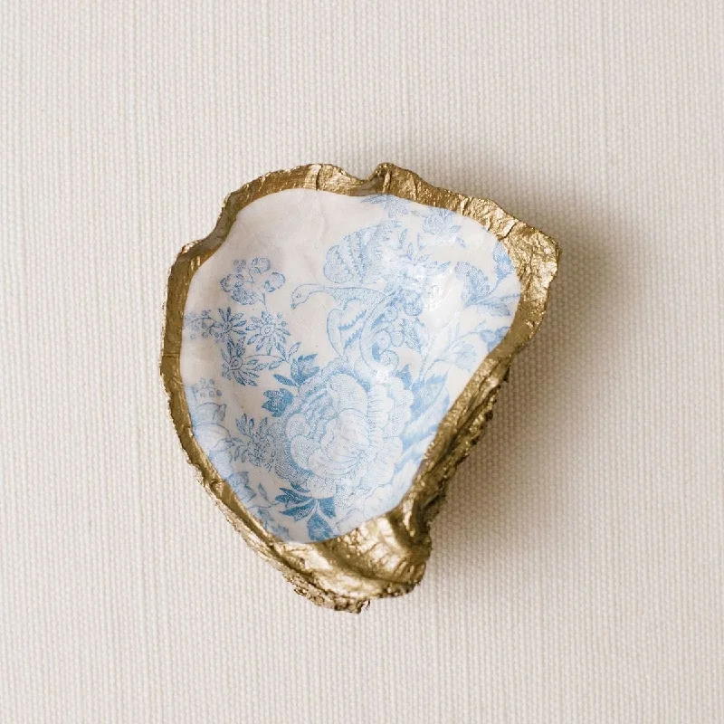 Indigo Decoupage Oyster Ring Dish - Tea Revelry