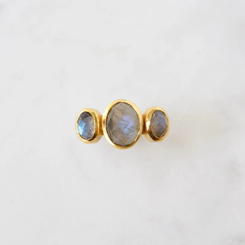 Labradorite Anita Oval Stones Adjustable Ring