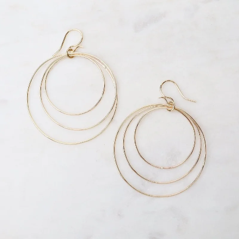 Three Circles Large Earrings - Gold Filled