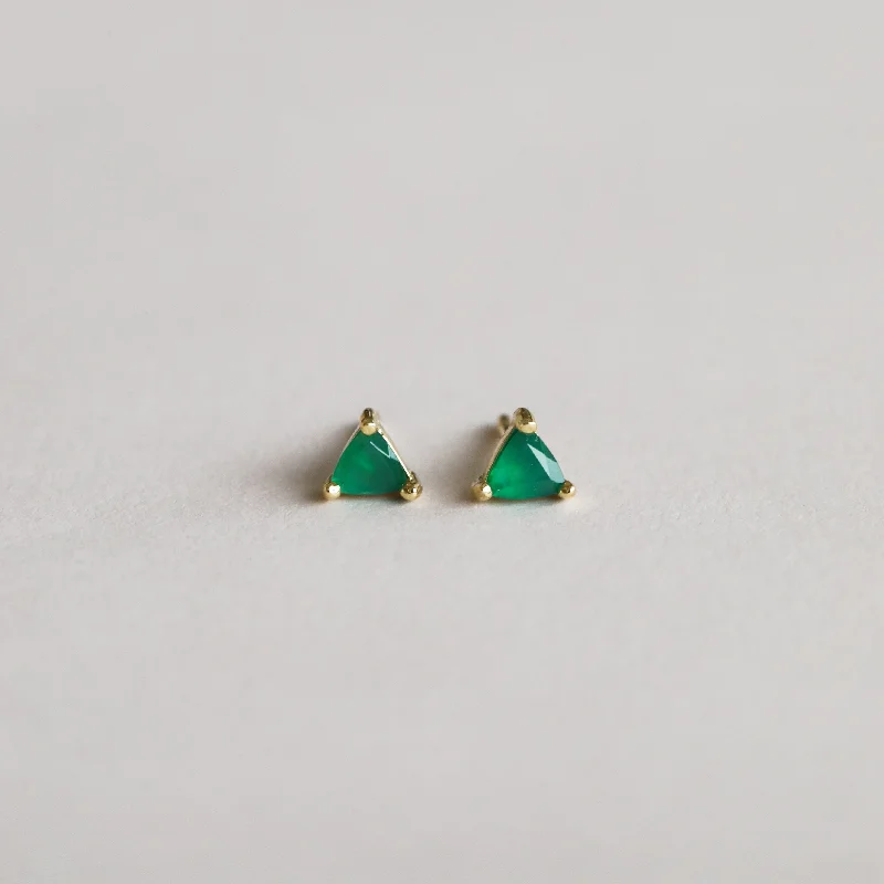 Mini Energy Gem Earring - Green Onyx