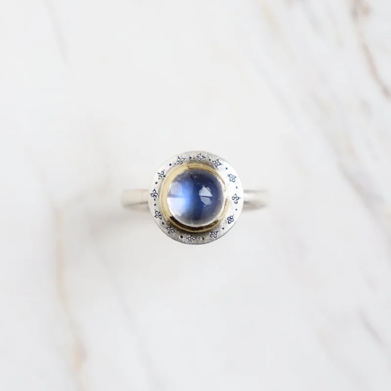 Two Tone Moonstone Ring