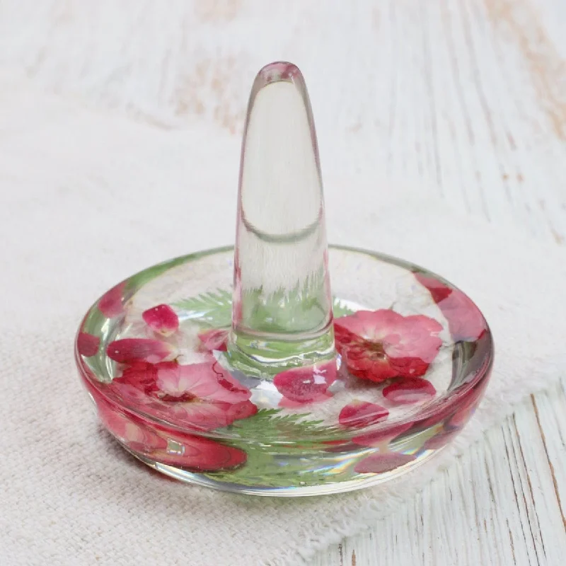 Botanical Red Flowers Ring Holder