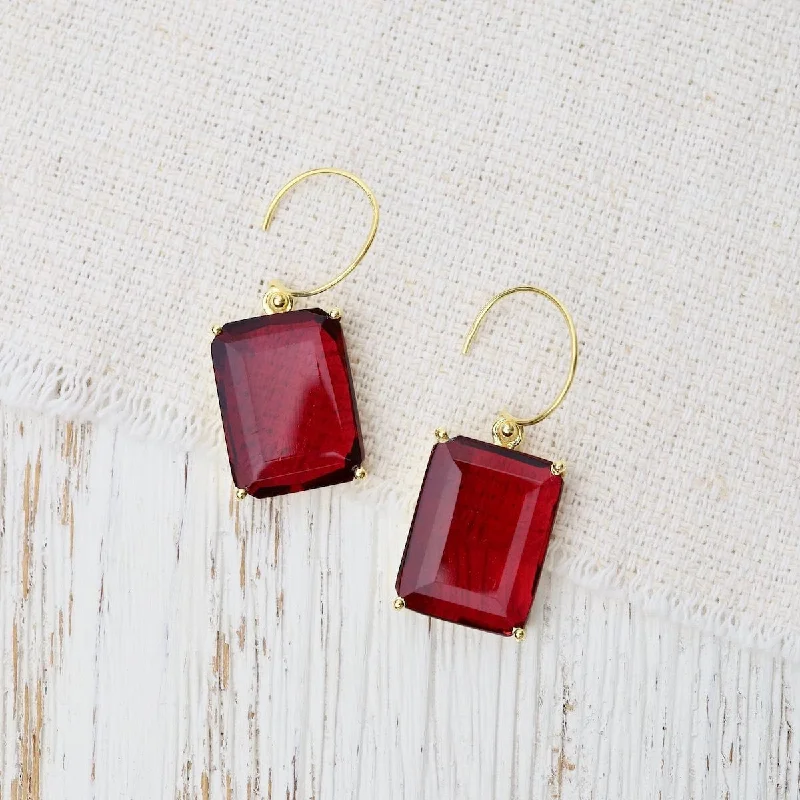 Square Pink Tourmaline Earrings