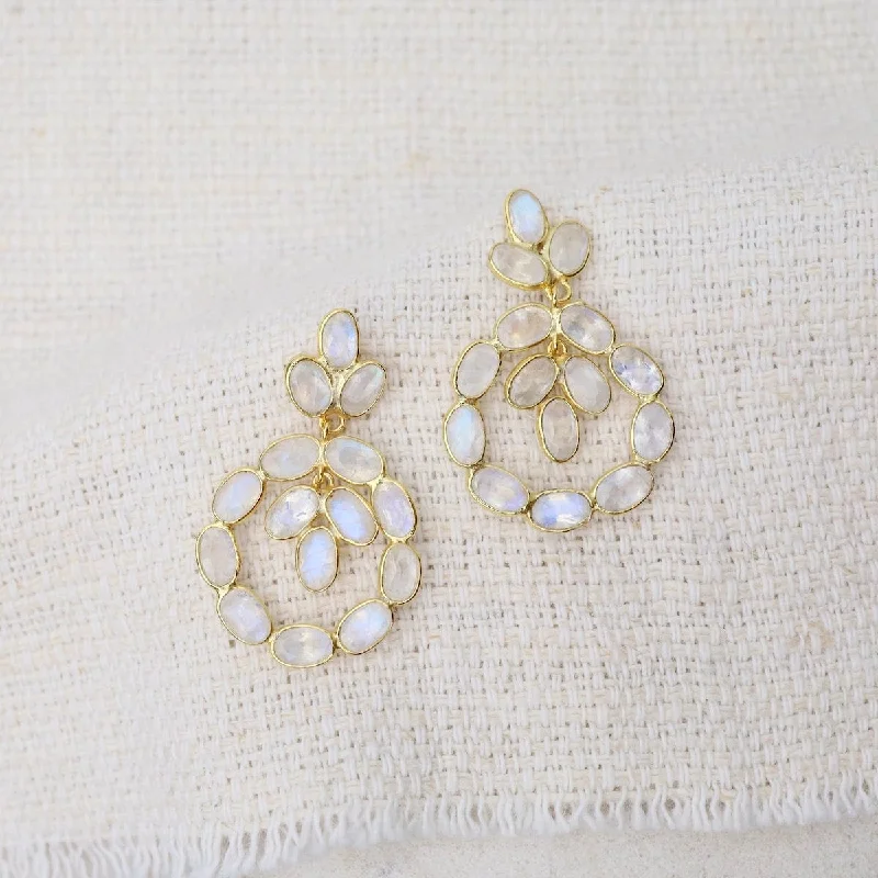 Royal Rainbow Moonstone Earrings