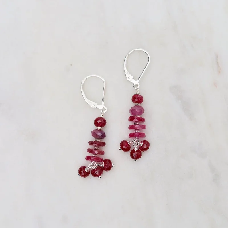 Ruby Skeleton Earrings